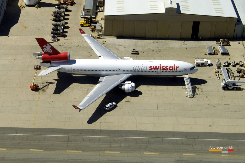 USA Mojave Swissair MD11 Luftaufnahme