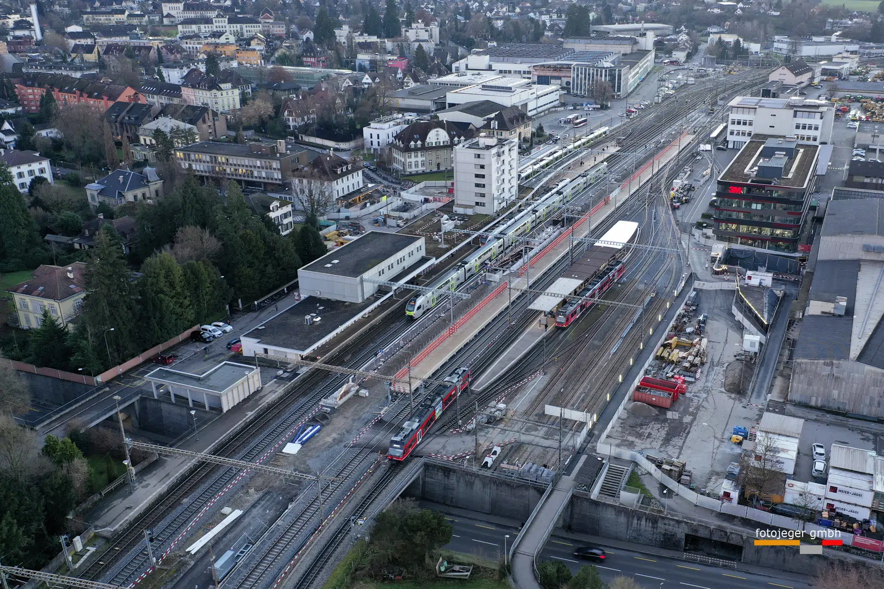 SCHWEIZ LANGENTHAL BAHNHOF UMBAU